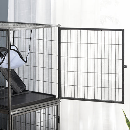 5-Tier Rolling Small Animal Cage, Deluxe Guinea Pig Cage, Ferret Cage for Mink Chinchilla Kitten Rabbit, Light Grey at Gallery Canada
