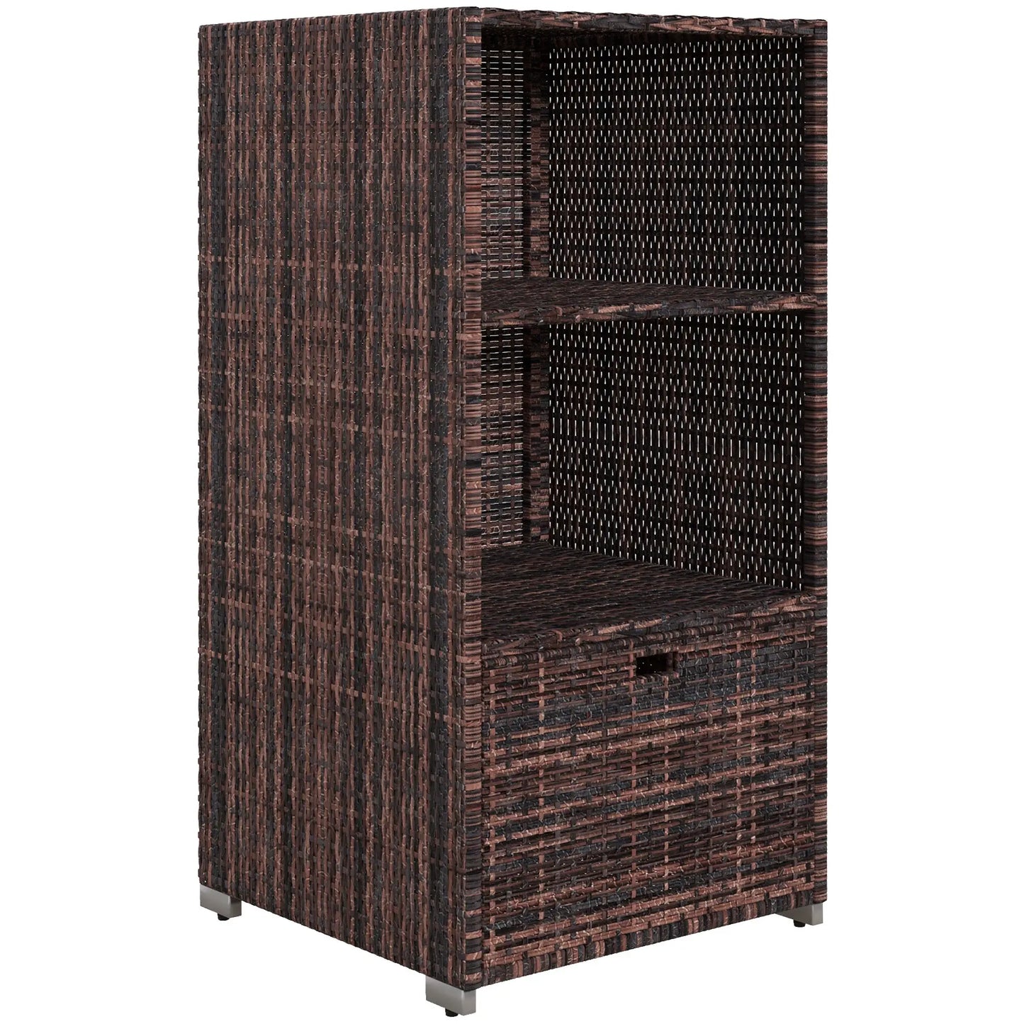 Outdoor Storage Cabinet, Rattan Wicker Pool Towel Organizer, Mixed Brown, Brown Patio Storage Boxes at Gallery Canada