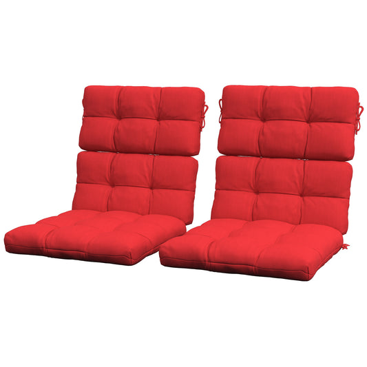 2-Piece Back Seat Cushion Replacement, Outdoor Patio Chair Cushions Set with Ties, Button Tufted, Red - Gallery Canada