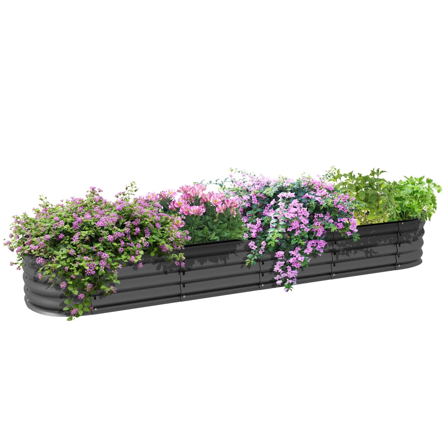 7.9 x 2 x 1ft Galvanized Raised Garden Bed, Metal Planter Box, Dark Grey Raised Garden Beds at Gallery Canada