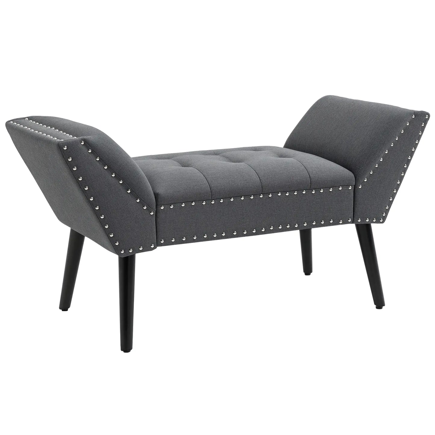 Modern Upholstered Bench, Bedroom Hallway Bench, Arms Nailhead Trim Storage Ottomans & Benches at Gallery Canada