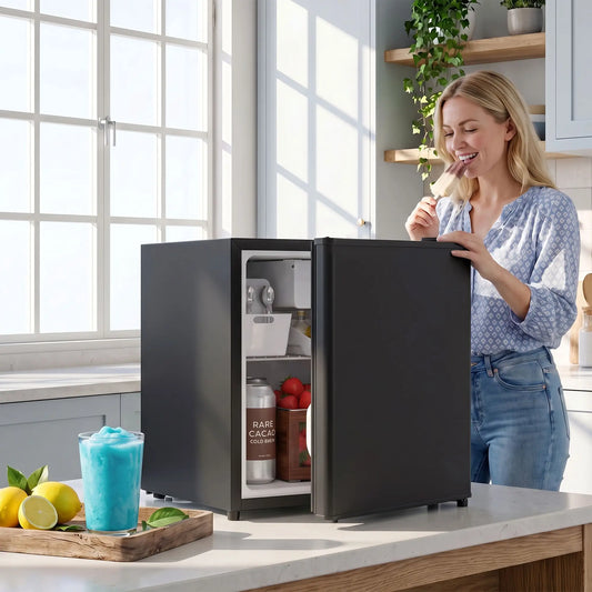 1.62 Cu Ft Single Door Mini Fridge With Freezer, Black Small Kitchen Appliances Black at Gallery Canada