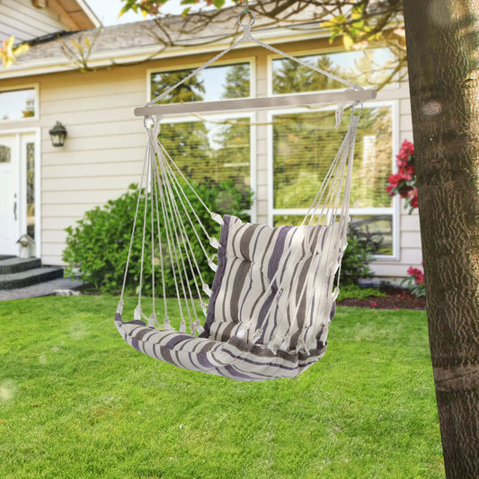 Portable Hanging Woven Hammock, Swing Chair, Outdoor Camping, Brown Hammock Swings Brown, White, Purple at Gallery Canada