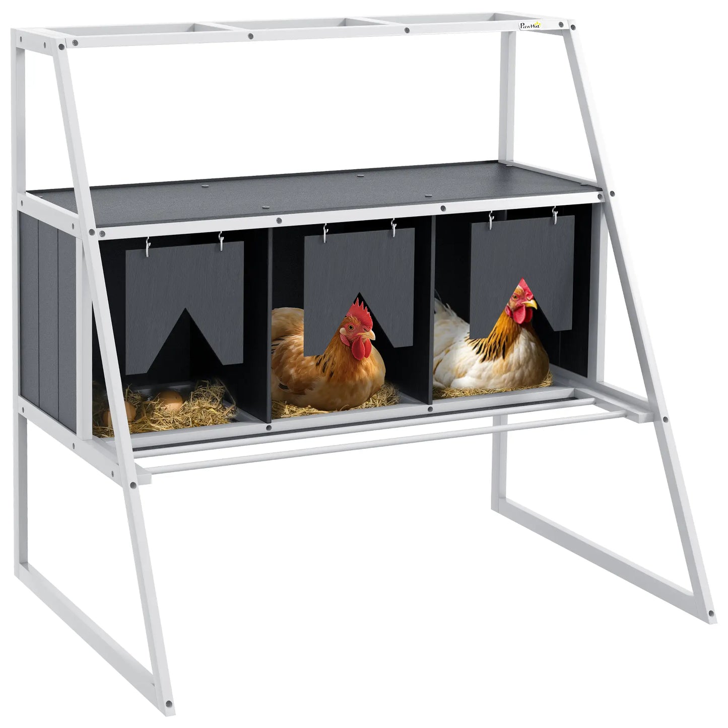 3 Compartment Chicken Nesting Box, Privacy Curtains, Perches, 6-12 Hens Chicken Coops at Gallery Canada