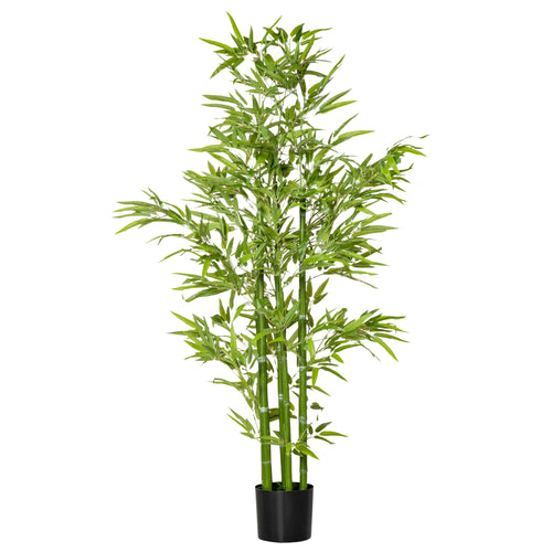 5FT Artificial Bamboo Tree Faux Decorative Plant in Nursery Pot for Indoor Outdoor Décor