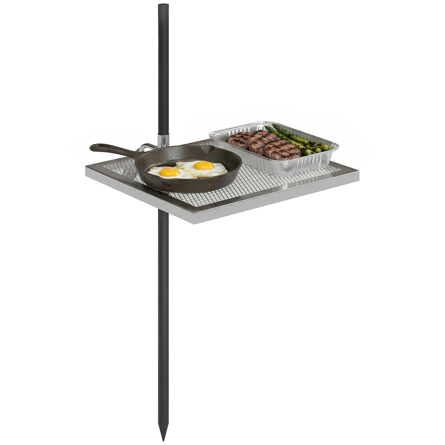 Swivel Campfire Grill, 360 Adjustable Heavy Duty Chrome Steel, Silver Charcoal BBQ Grils at Gallery Canada