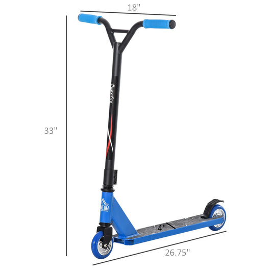 Stunt Scooter Aluminum Entry Level Freestyle Tricks Scooter Pro Scooter for Beginners w/ Rear Wheel Braking for Teenagers 14 Years and Up Blue - Gallery Canada