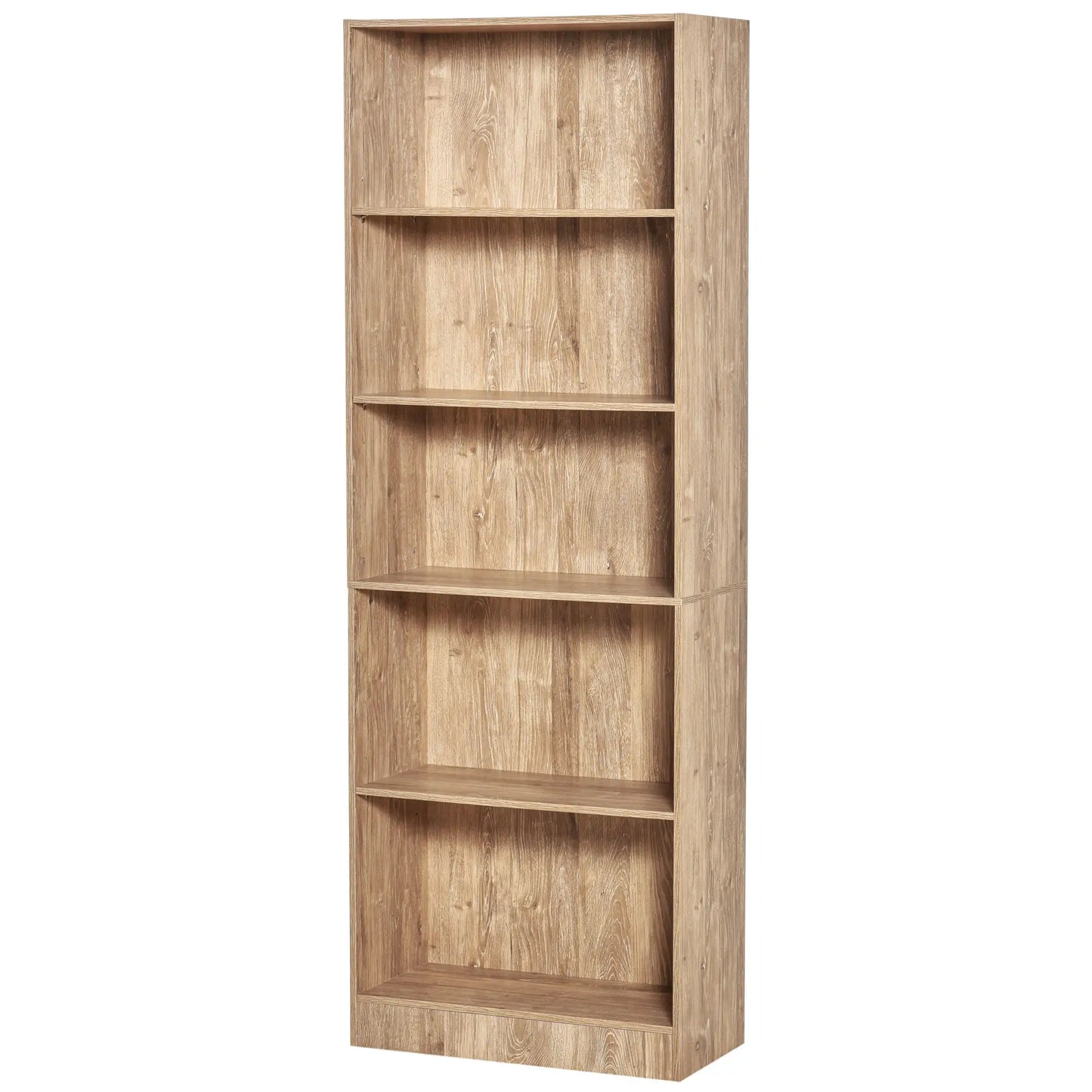 5-Tier Bookcase, Adjustable Shelves, Living Room, Home Office, Nature Wood Display Bookshelves at Gallery Canada