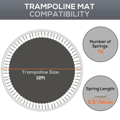 Trampoline Mat Replacement with Spring Pull Tool and 72 V-Hooks, Fits 12ft Trampoline, Using 5.5" Springs at Gallery Canada
