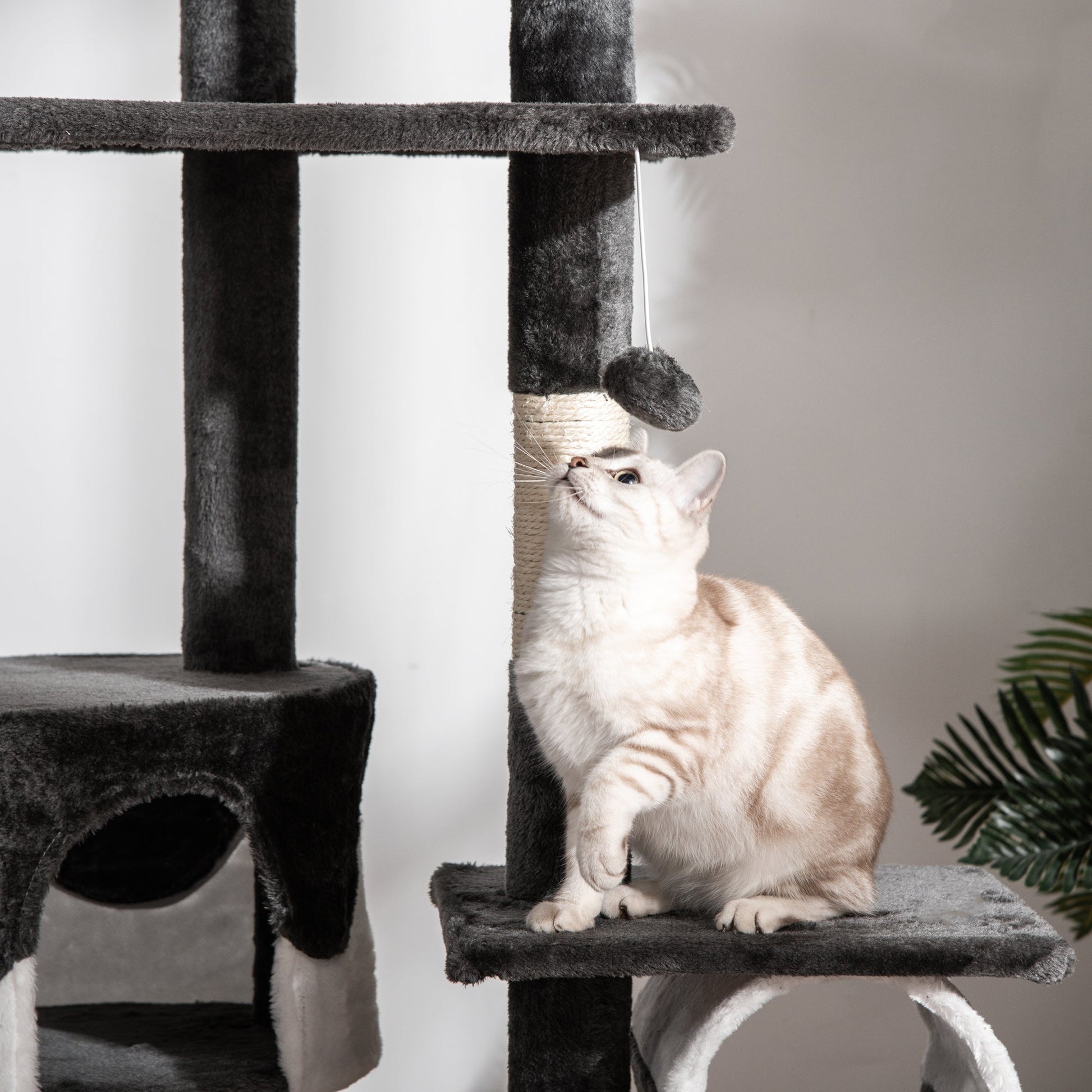 94"-102" Floor to Ceiling Cat Tree, High Cat Condo Scratching Post Activity Center, Multi-Level Play House at Gallery Canada