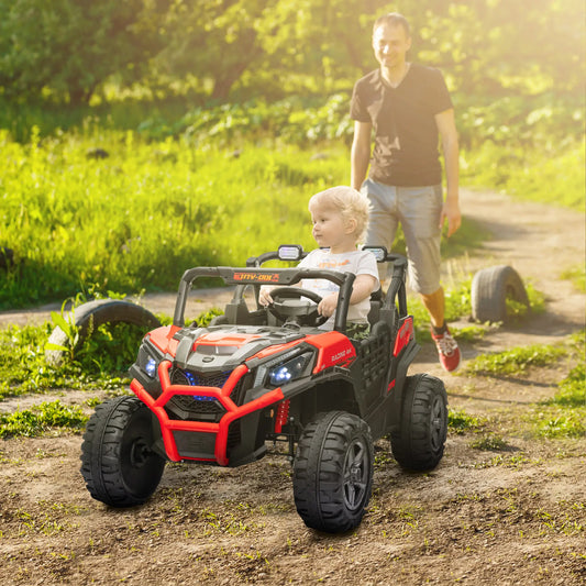 2 Seater 24V Electric Car for Kids, Remote Control, 3 Speed, LED Lights, Red Electric Toy Cars Red at Gallery Canada