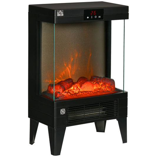 Electric Fireplace Heater, Freestanding 750W/1500W Fireplace, w/ LED Screen, Remote included Quiet Heater Ideal for 269 sq.ft Indoor Use, Black at Gallery Canada