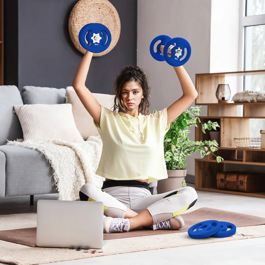 2 x Plaques de Poids de 8.8lbs, Trous de 1", Poignées Faciles à Saisir, Pour Salle de Sport, Maison
