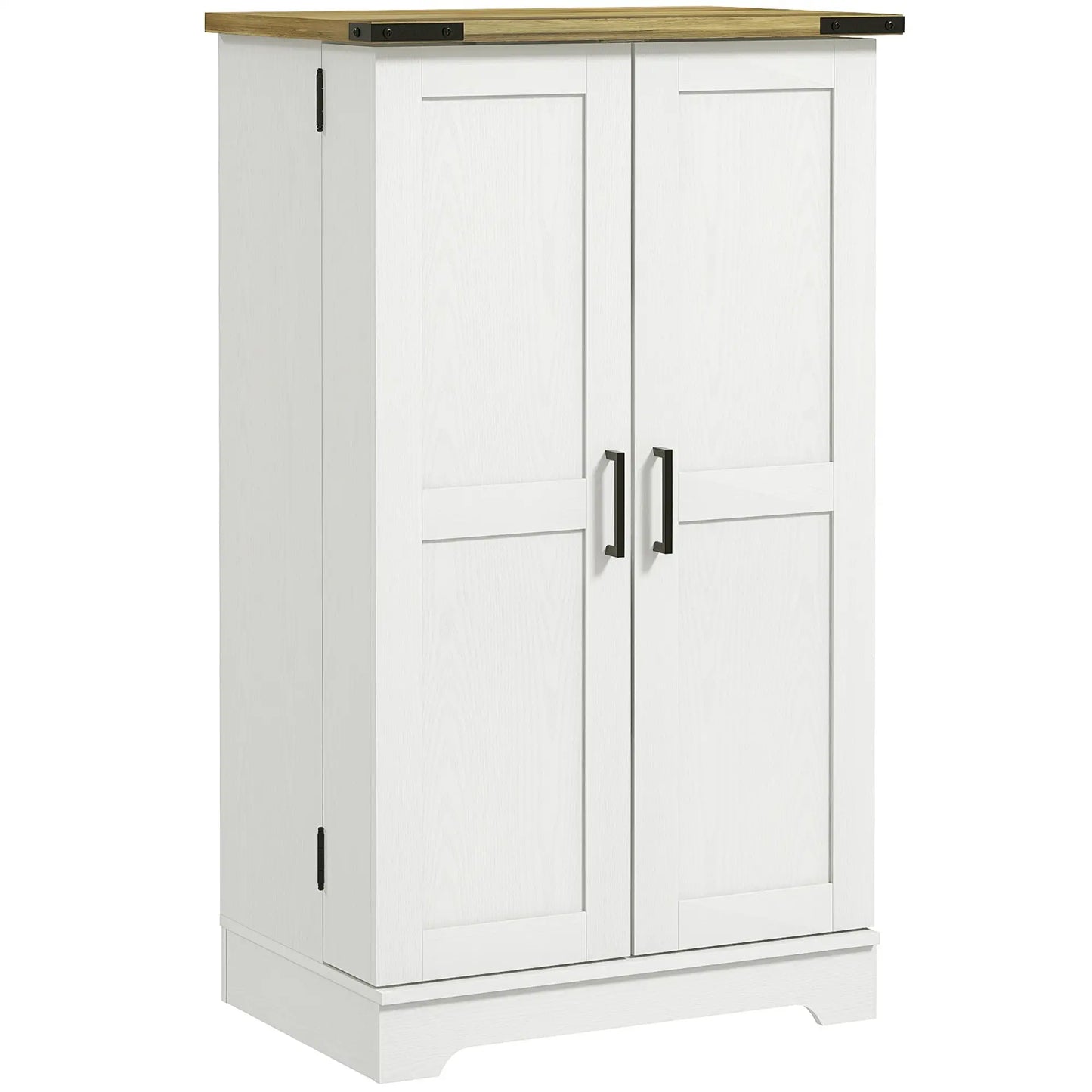 Farmhouse Kitchen Pantry Cabinet, Adjustable Shelves, White Cream Kitchen Pantry Cabinets at Gallery Canada