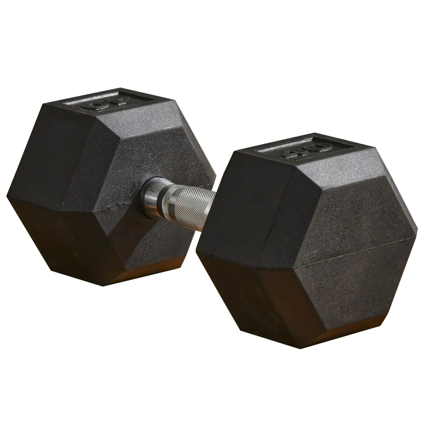 40lbs Rubber Hex Dumbbells, Fitness Training, Black Dumbbells & Barbells at Gallery Canada