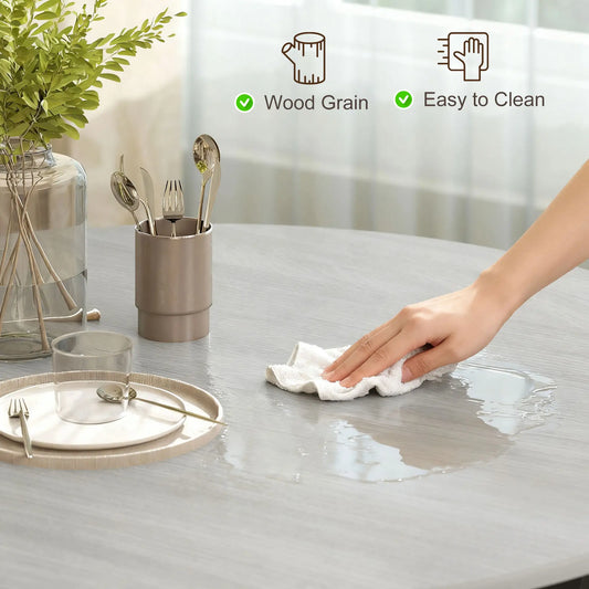 35" Round Dining Table, Steel Frame, Small Kitchen Table, Grey Dining Tables at Gallery Canada