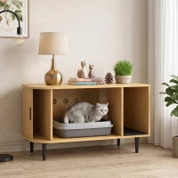 Cat Litter Box Enclosure, Sliding Door, Litter Mat, End Table Cat Litter Box Enclosures Oak at Gallery Canada