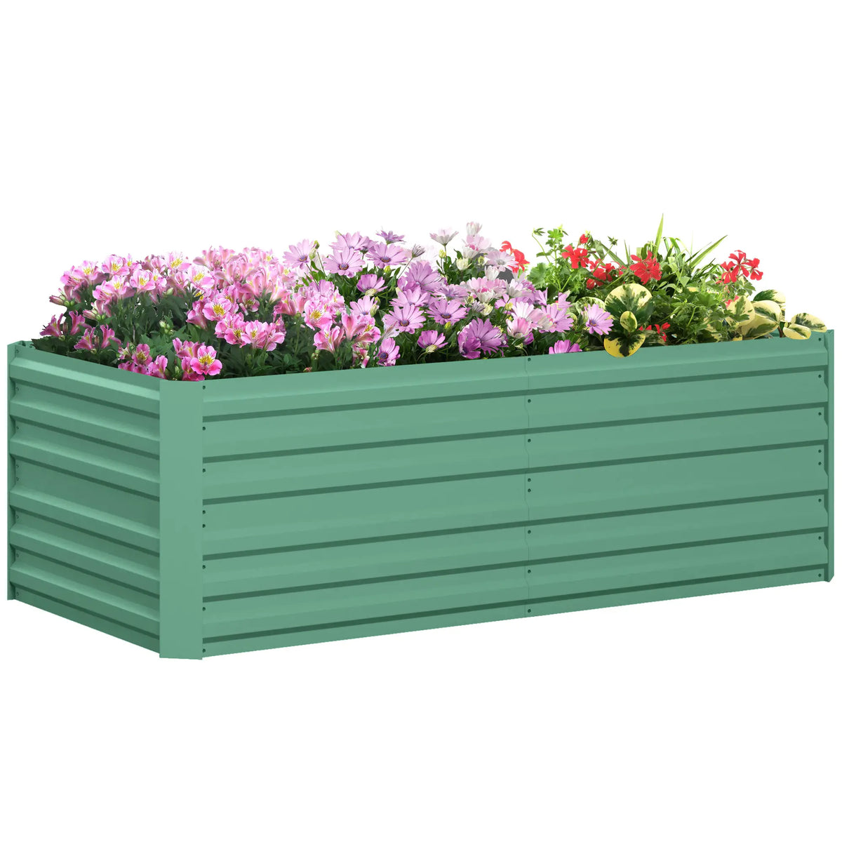 Galvanized Raised Garden Bed, Steel Planter 71" x 35" x 23", Light Green Raised Garden Beds at Gallery Canada