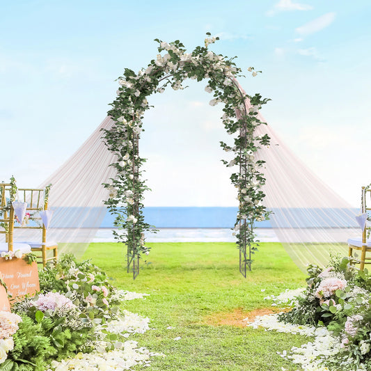 7.5ft Metal Garden Arch, Outdoor Walkway Arbor, Climbing Vine Plants, Black Garden Arches Black at Gallery Canada