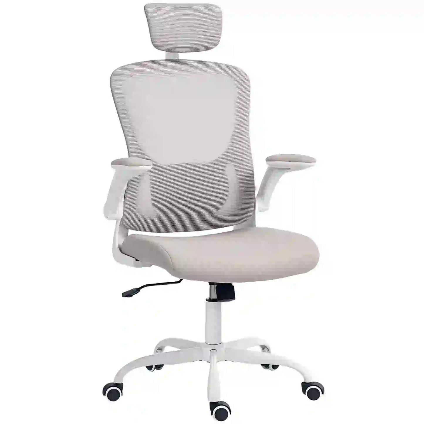 Mesh Office Chair, Adjustable Headrest, Lumbar Support, Flip-Up Armrests, Grey Task Chairs at Gallery Canada