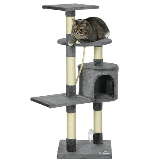 44Inch Scratching Cat Tree Multi Level Activity Center Kitty Condo Furniture Post Grey - Gallery Canada