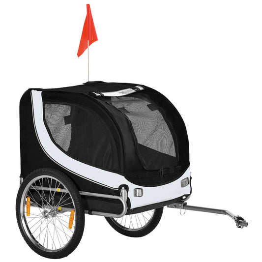 Dog Bike, Trailer Pet Cart, Bicycle Wagon, Travel Cargo, Carrier Attachment with Hitch, Foldable for Travelling, White at Gallery Canada