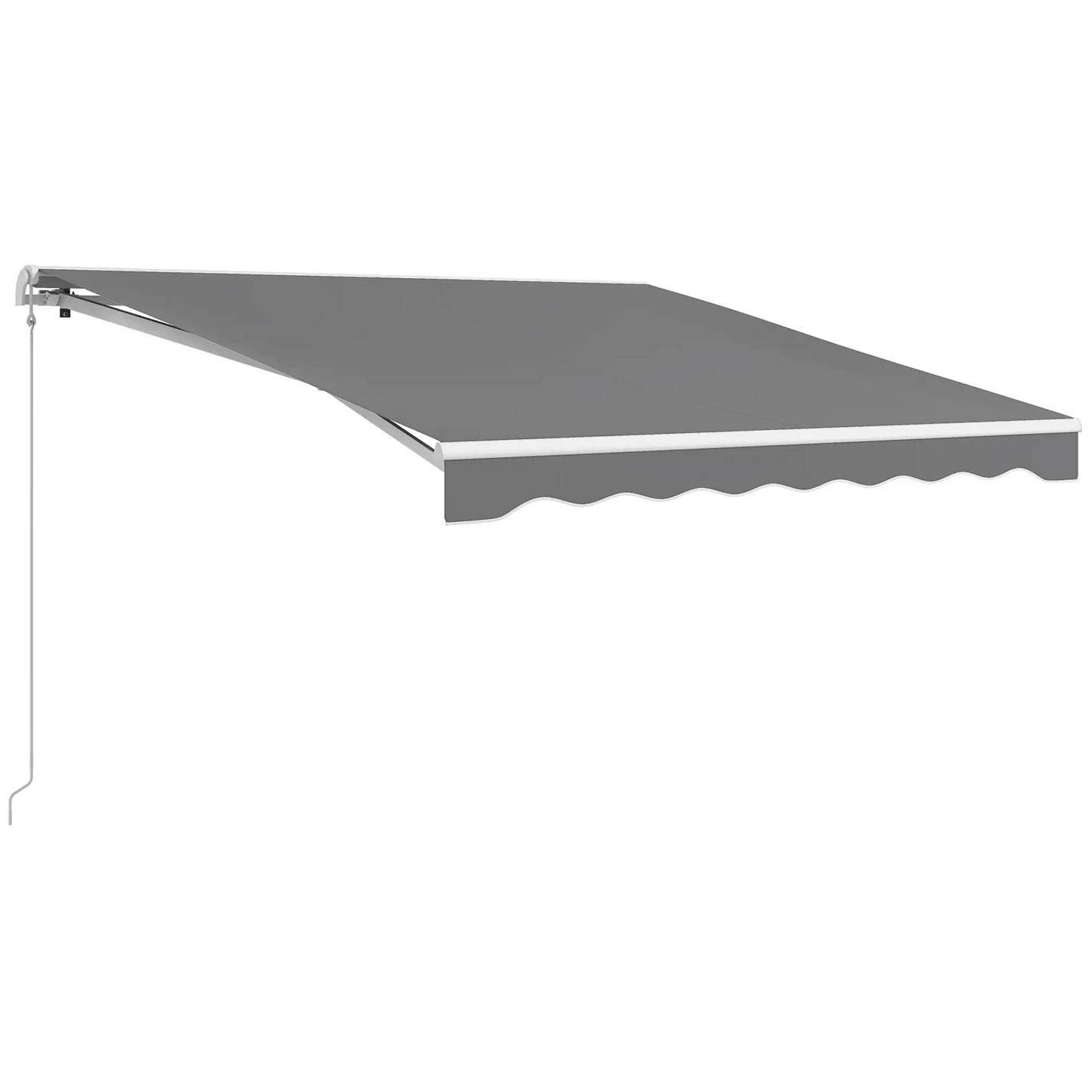 10'x8' Retractable Awning, Remote, Crank Handle, Aluminum Frame, Light Grey Deck Awnings at Gallery Canada