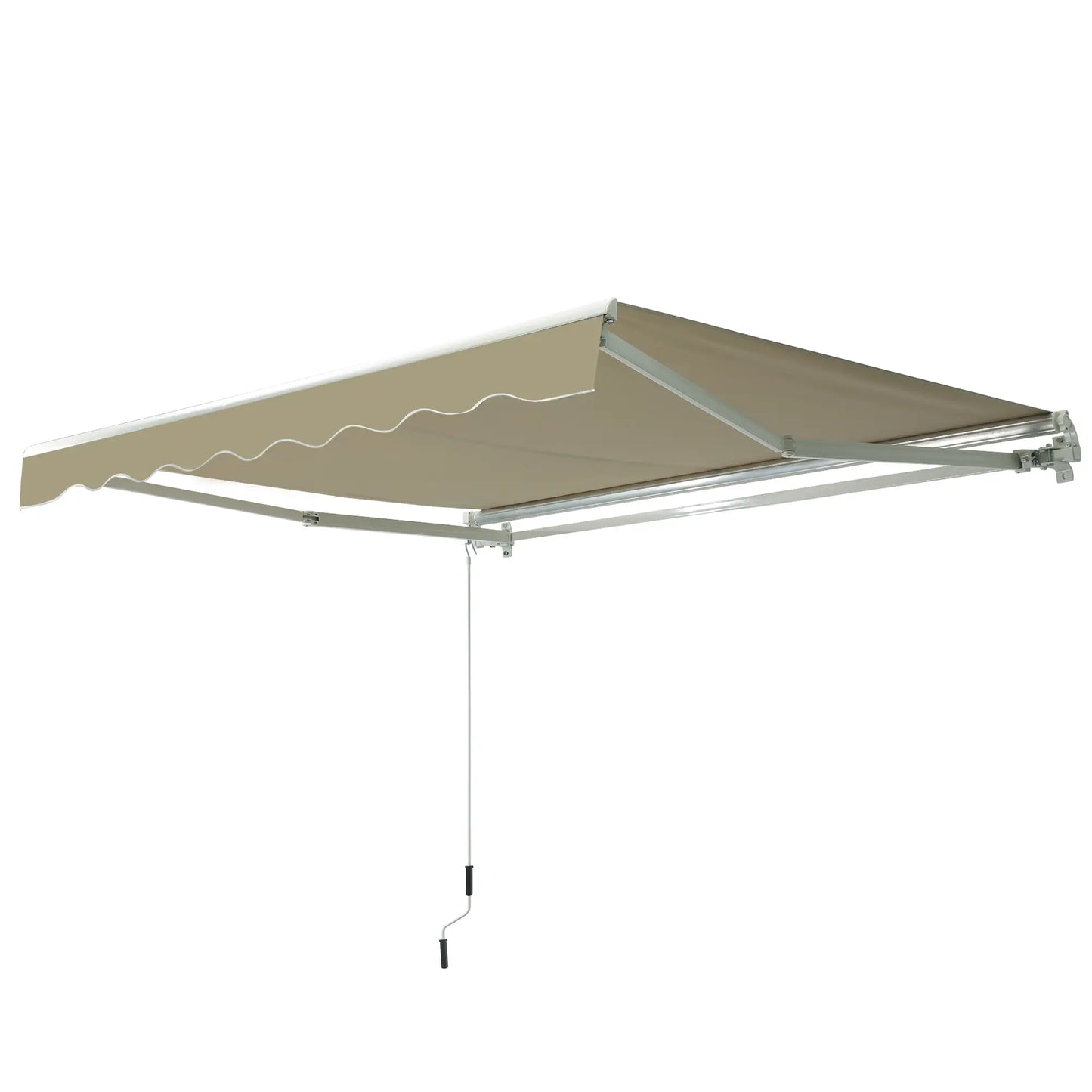8'x7' Manual Retractable Patio Awning, Sun Shade Canopy, Khaki Deck Awnings at Gallery Canada