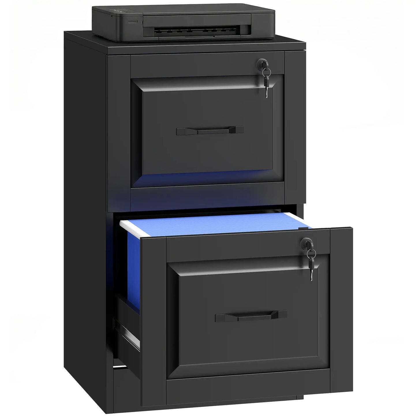 2 Drawer File Cabinet With Lock, Vertical Filing Cabinet, Black Office Cabinets & Cupboards at Gallery Canada