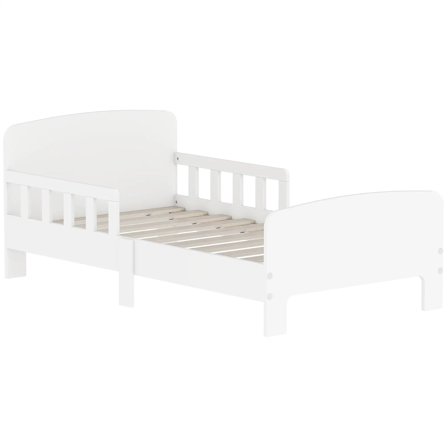 Toddler Bed with Safety Rails, Kids Bed Frame, White Kids Bedroom Furniture at Gallery Canada