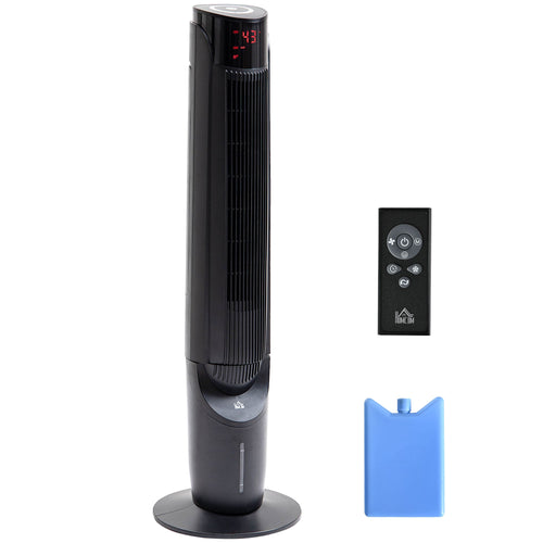 Cooling Fan for Bedroom with Ice Pack, Tower Fan with Remote Control, 3 Modes, 3 Speeds, 3 Speeds, 12H Timer, Black