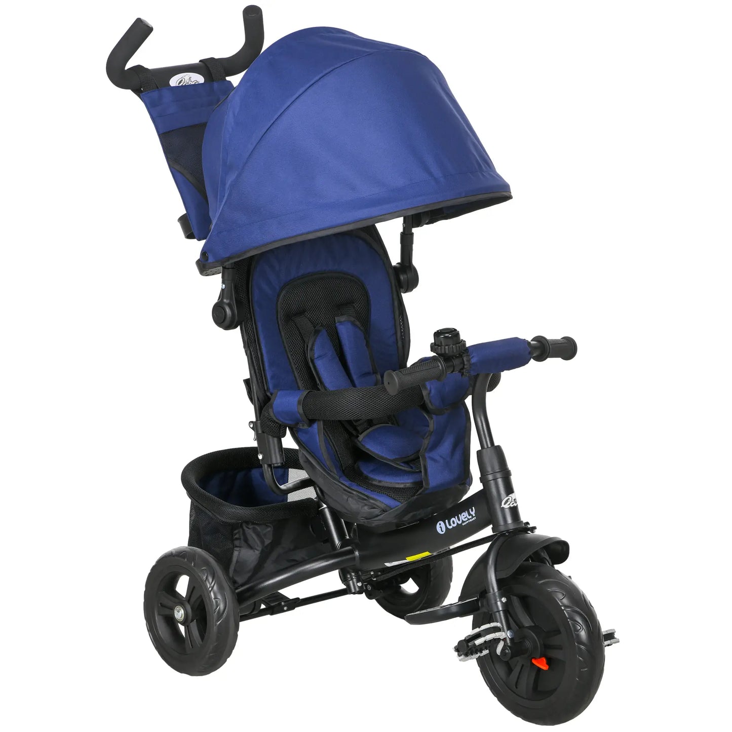 6 in 1 Tricycle for Toddlers, Parent-Push Handle, Dark Blue Tricycles for Kids at Gallery Canada