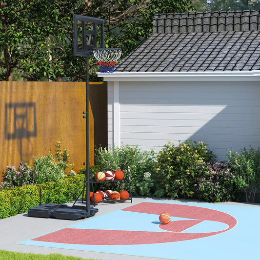 Portable Basketball Hoop, 7.5-10ft, 43" Backboard, Wheels, for Teens Adults Basketball Black at Gallery Canada