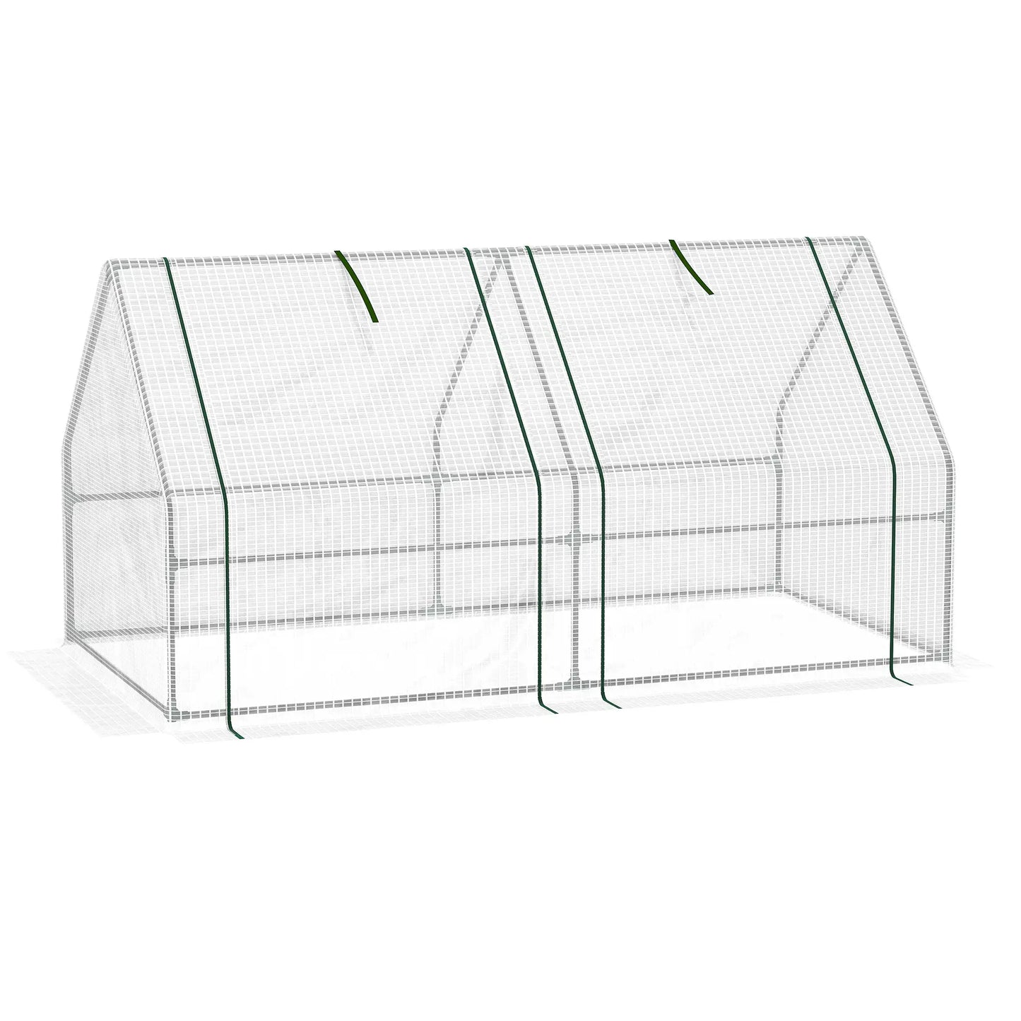 6' x 3' x 3' Portable Tunnel Greenhouse, Large Zipper Doors, Water UV PE Cover, White Mini Greenhouses at Gallery Canada