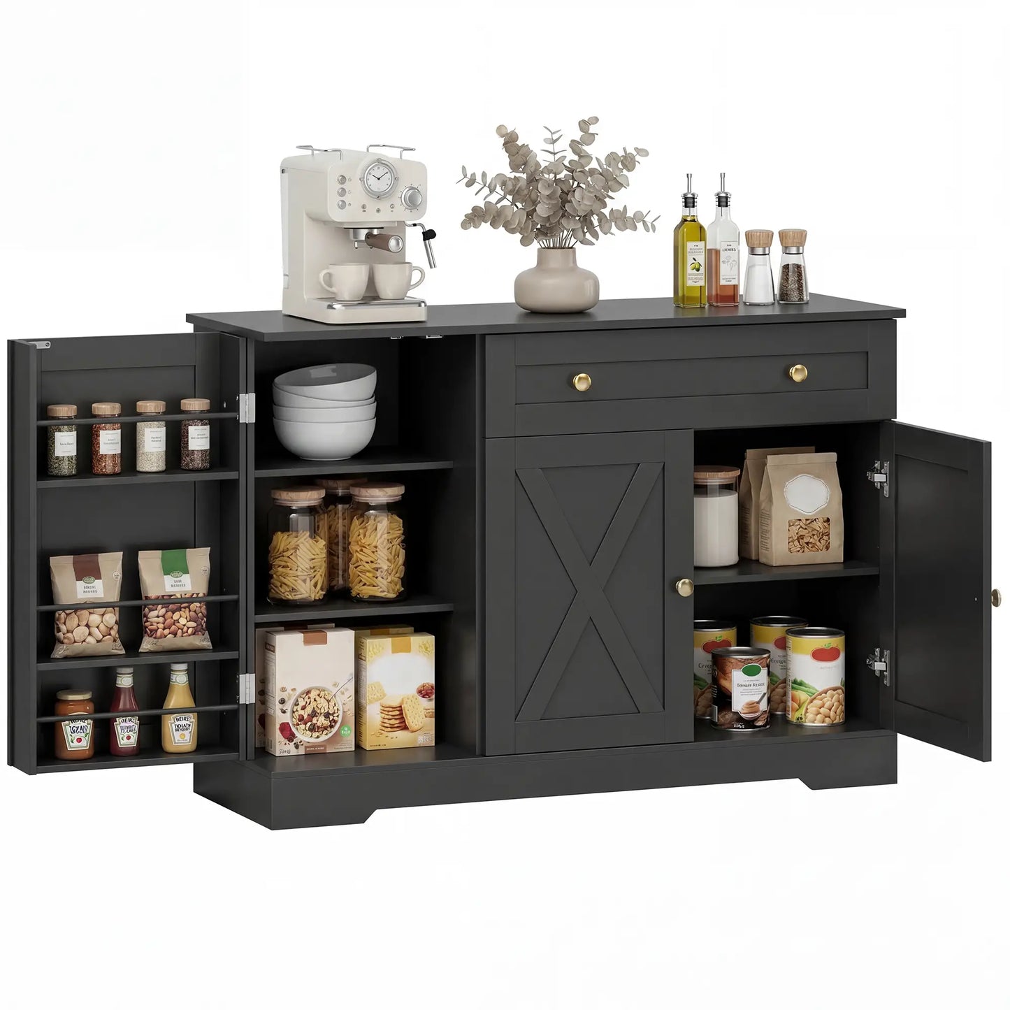 Sideboard Buffet Cabinet, Farmhouse Coffee Bar, Barn Doors, Black Bar Cabinets at Gallery Canada