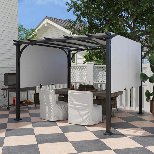 10' x 10' Outdoor Pergola, Steel Frame, White Pergolas White, Black at Gallery Canada