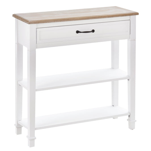 Console Table, Modern Entryway Table with Drawer and 2 Shelves, Sofa Table for Living Room, Hallway, White - Gallery Canada