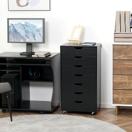 7-Drawer Vertical File Cabinet, 18.7"x15.6"x35.4", Black Office Cabinets & Cupboards Black at Gallery Canada