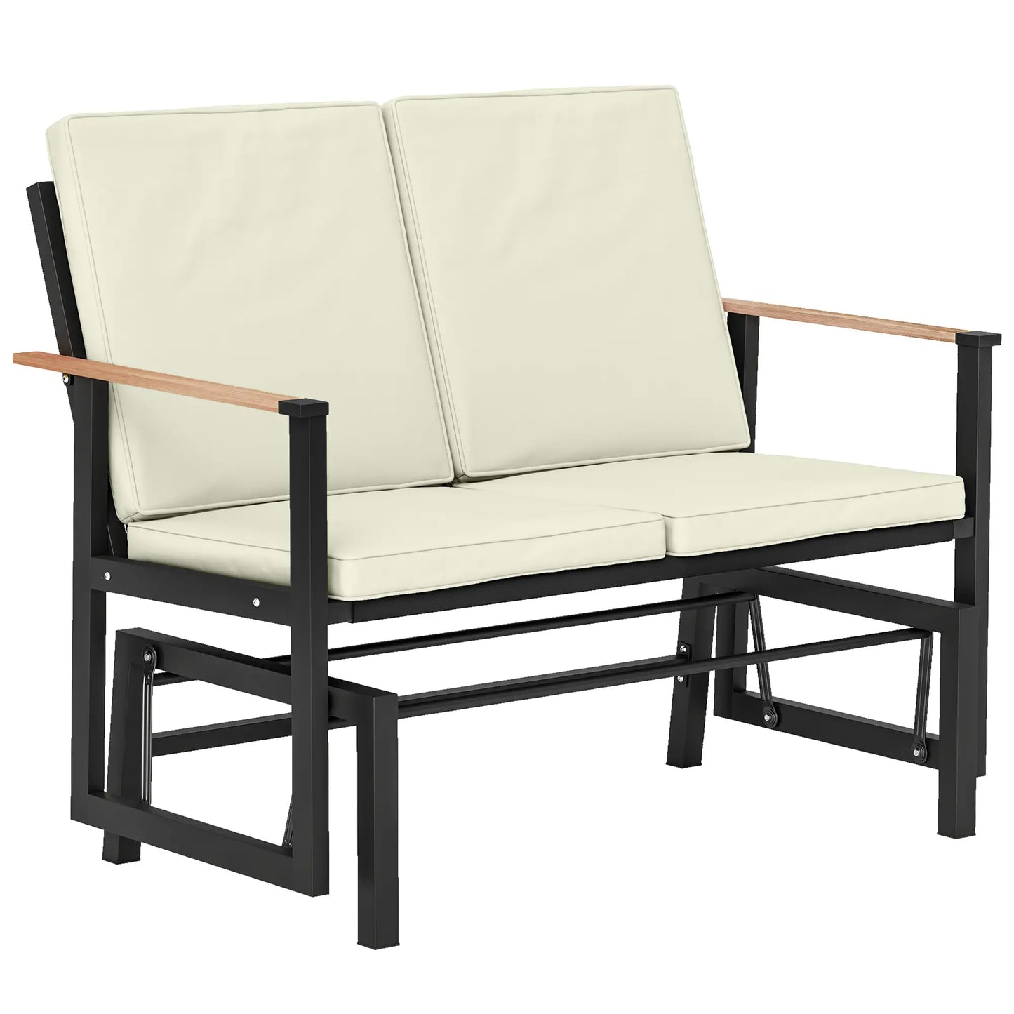 Outdoor Glider Bench For 2 Person, Thick Cushions, Cream White Outdoor Gliders at Gallery Canada