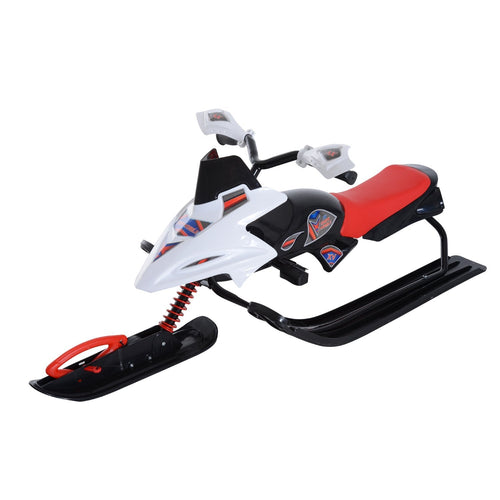 Snow Racer Sleds for Kids with Padded Rubber Seat, Snow Motor with Wind Shield Handle and Anti-slip Pedal, Winter Gift for Boys and Girls