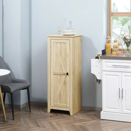 48" Farmhouse Kitchen Pantry Cabinet, Adjustable Shelves, Natural Kitchen Pantry Cabinets Natural at Gallery Canada