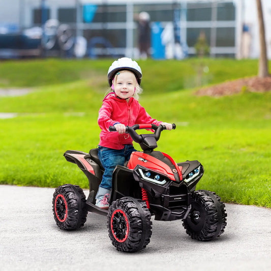 Kids 4 Wheeler Quad, Music, Headlights, High Low Speed, 3-5 Years, Red Electric Toy Cars Red, Black at Gallery Canada