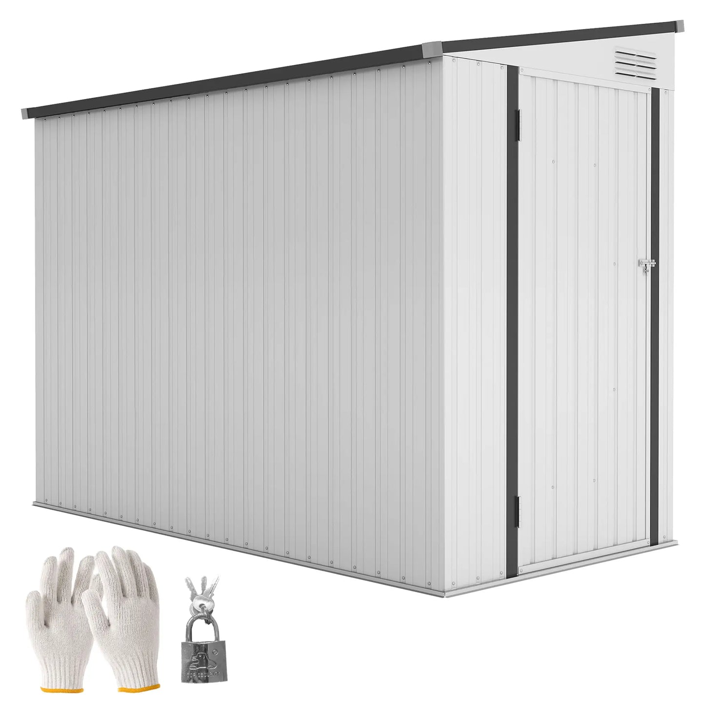 4' x 8' Outdoor Metal Storage Shed With Lockable Door, White Sheds at Gallery Canada