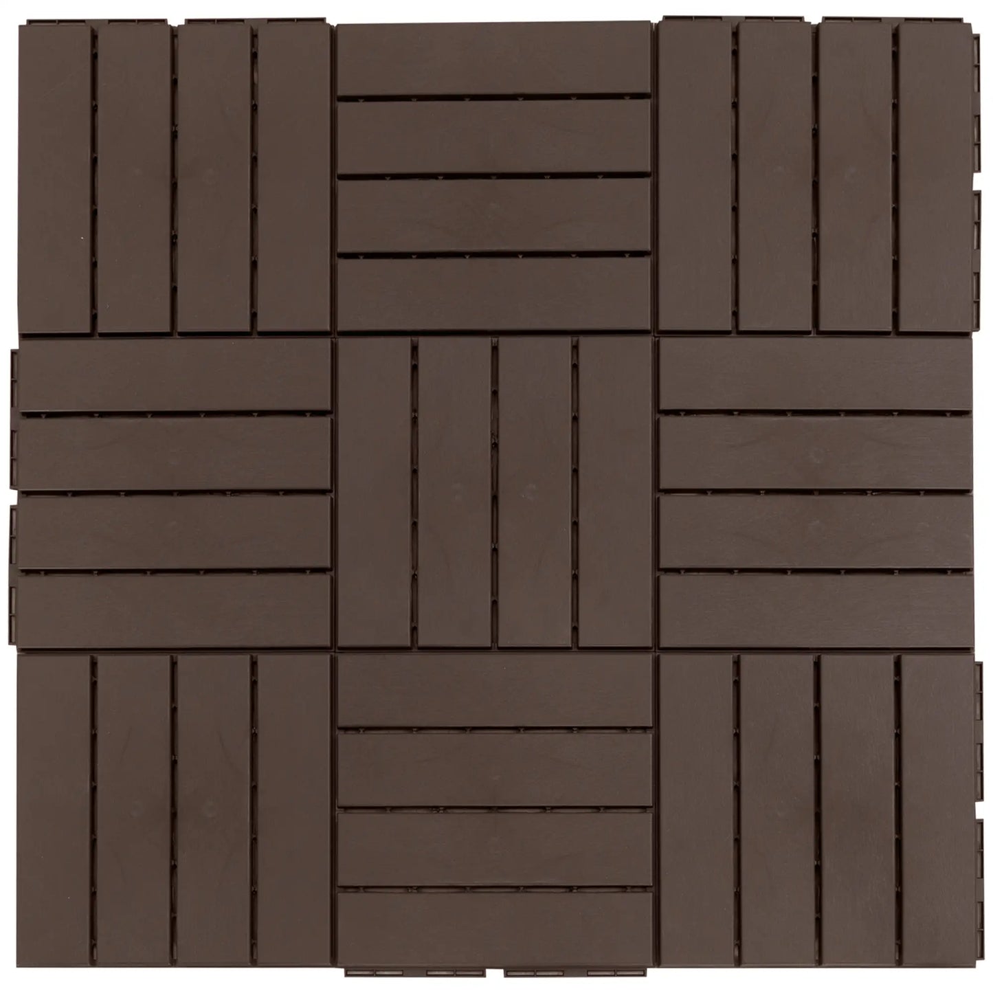9 Pcs PP Interlocking Deck Tile, 12" x 12", Indoor Outdoor Use, Brown Deck Tiles at Gallery Canada