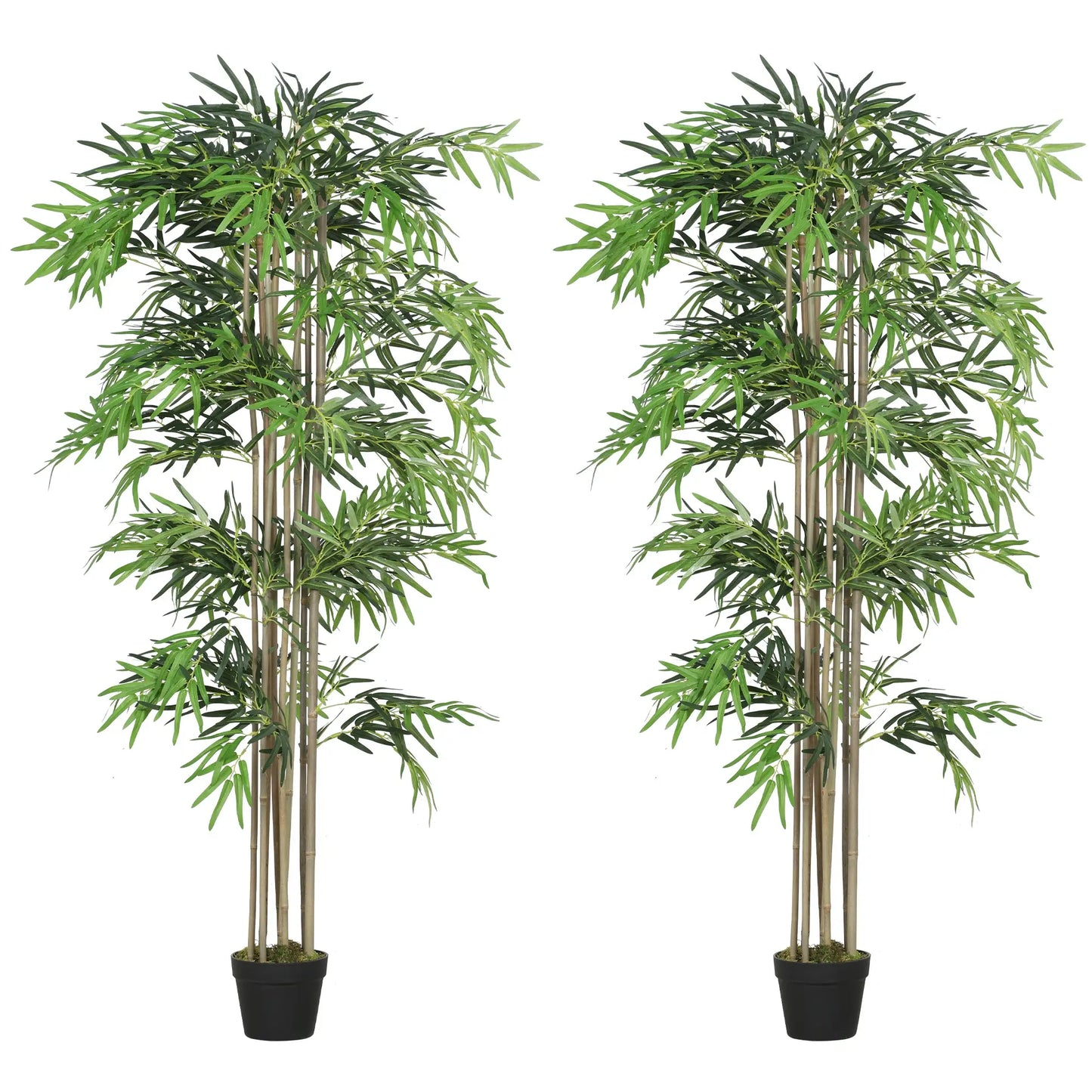 6FT Artificial Bamboo Tree Set Of 2, 1530 Leaves, Green Artificial Trees at Gallery Canada