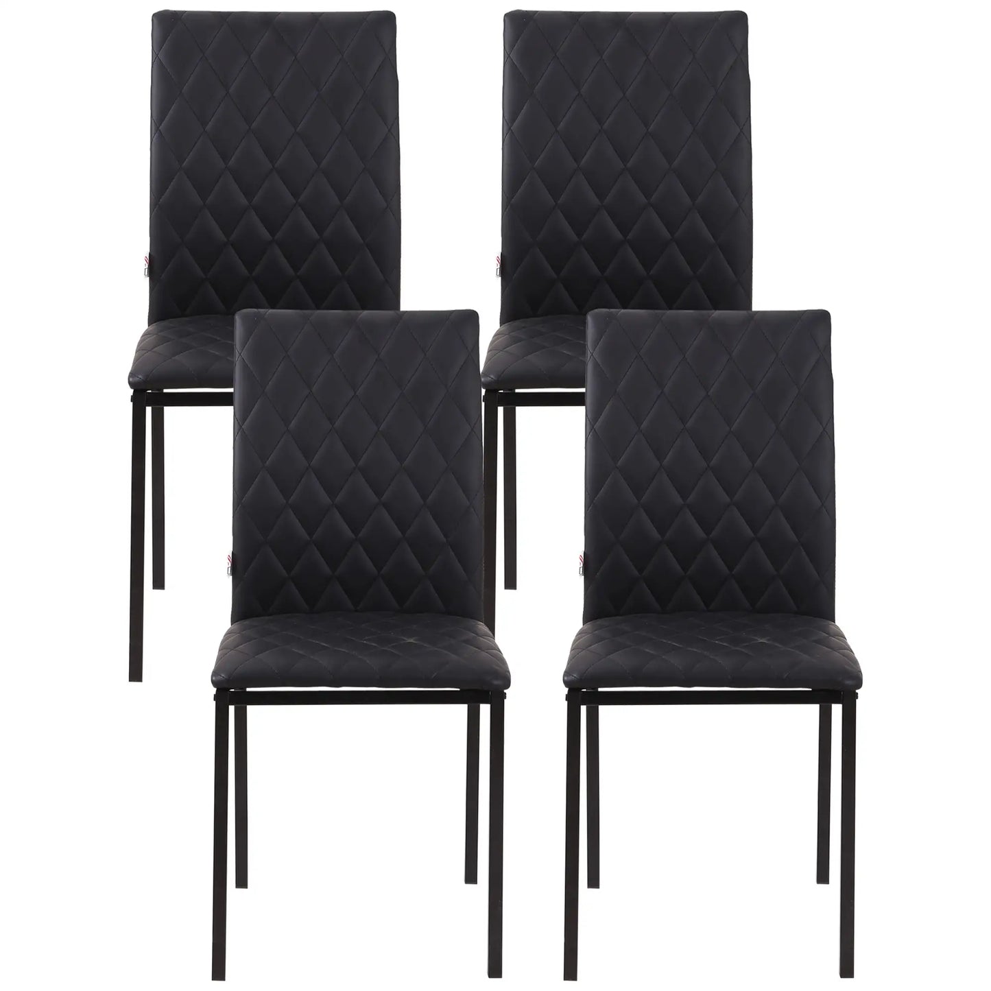 Modern Dining Chairs Set of 4, Upholstered Faux Leather, Black Bar Stools at Gallery Canada