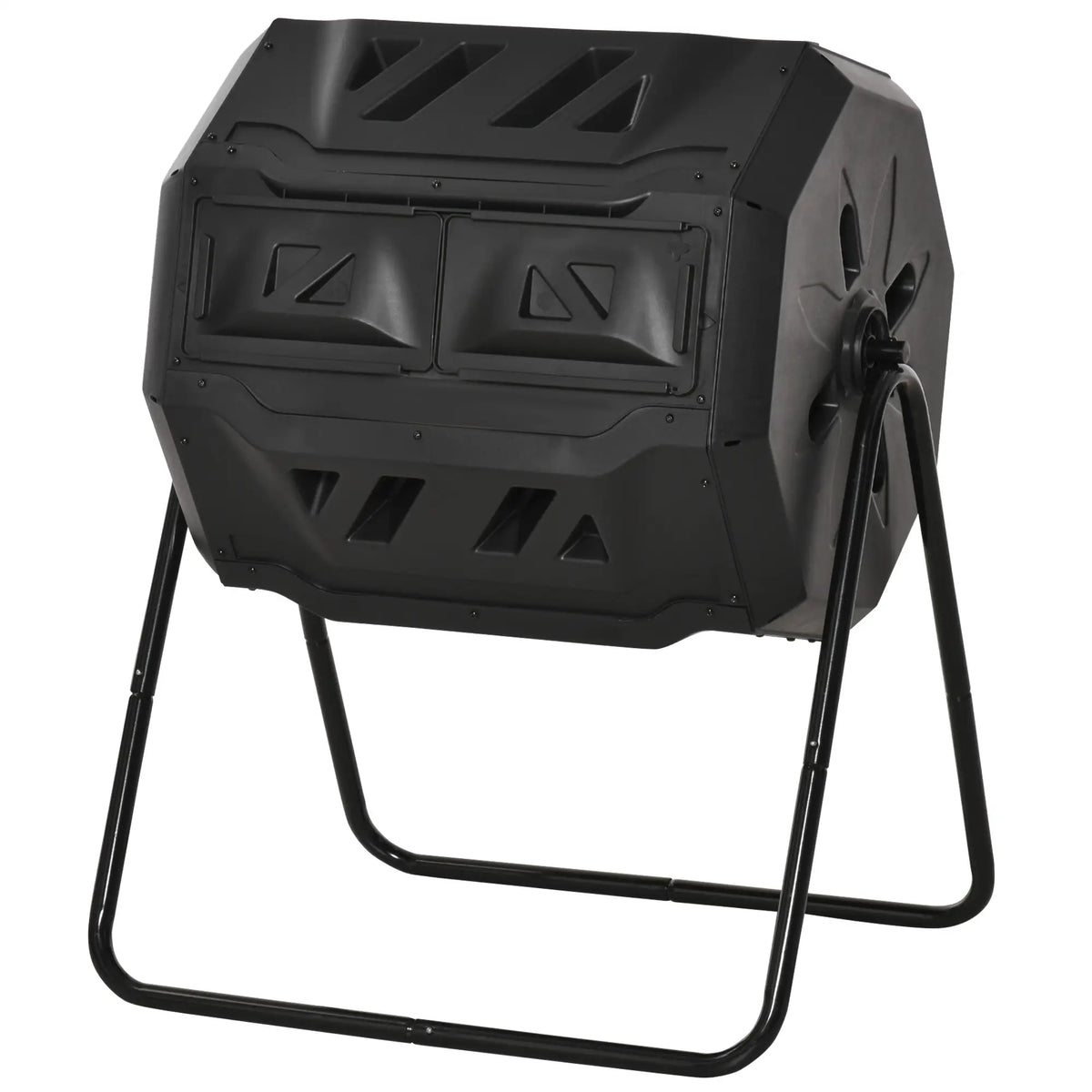 43 Gallon Dual Chamber Tumbling Composter, Black Outdoor Compost Bin at Gallery Canada