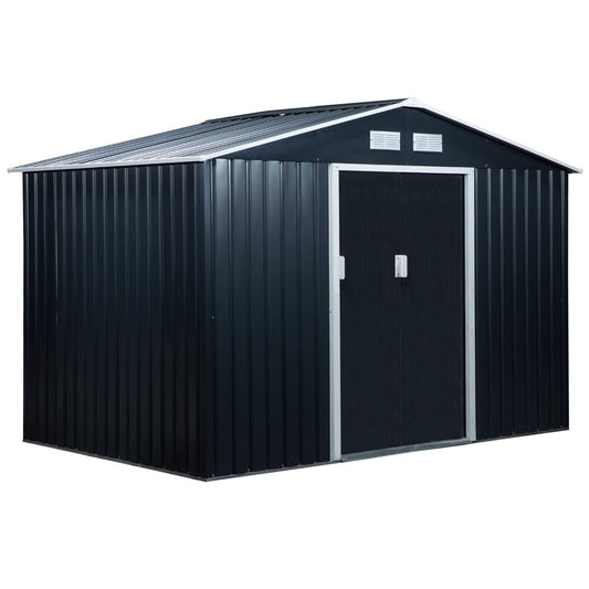 9.1' x 6.4' x 6.3' Garden Storage Shed w/Floor Foundation Outdoor Patio Yard Metal Tool Storage House w/ Double Doors at Gallery Canada