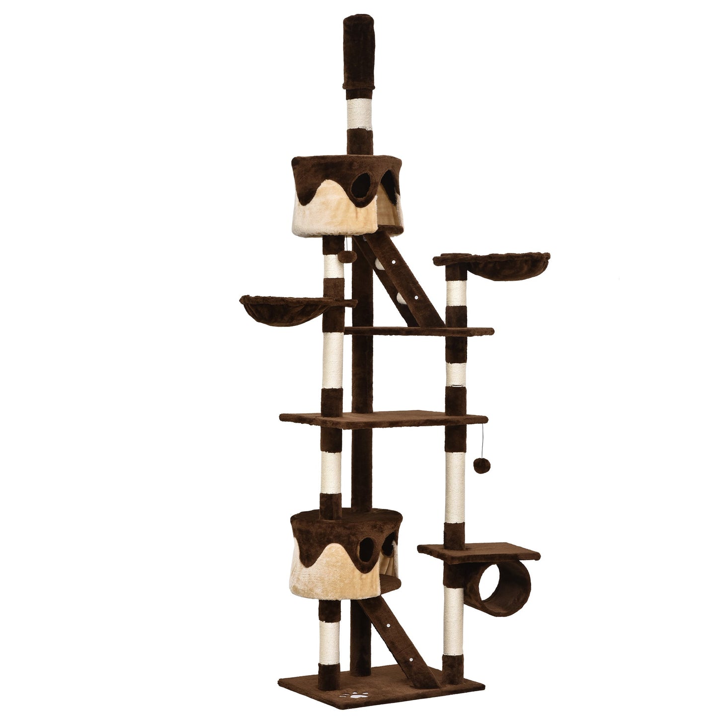 94"-102" Huge Cat Tree Ceiling High Cat Condo Scratching Post Activity Center Multi-Level Play House at Gallery Canada