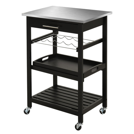Room Essentials Portable Stainless Steel Top Kitchen Cart with Storage Drawer 3-Tier - Gallery Canada